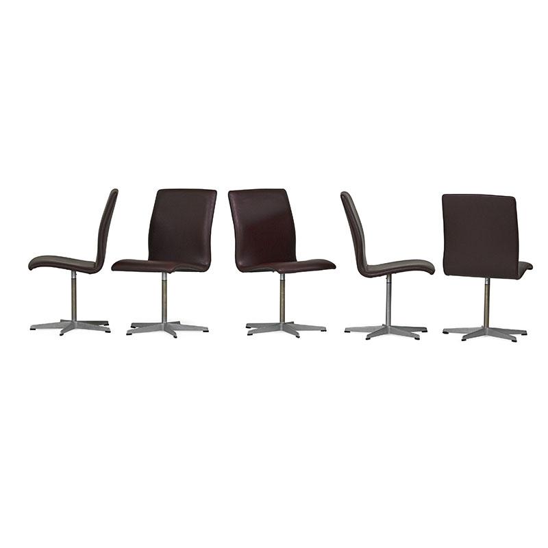 Appraisal: ARNE JACOBSEN FRITZ HANSEN Five Oxford chairs ARNE JACOBSEN -