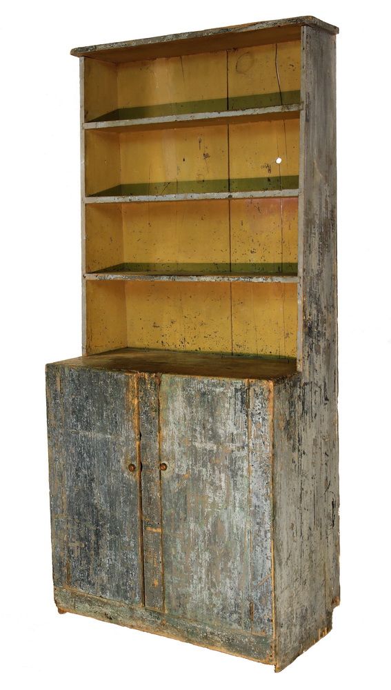 Appraisal: CANT BACK CUPBOARD - Primitive Maine Pine Open Top Cupboard