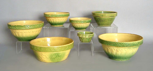 Appraisal: Seven pottery mixing bowls