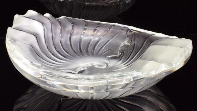 Appraisal: Lalique France Nancy art crystal cendrier bowl sculptural form in