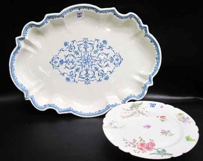 Appraisal: AN TH CENTURY FRENCH PLATTER in soft paste porcelain blue