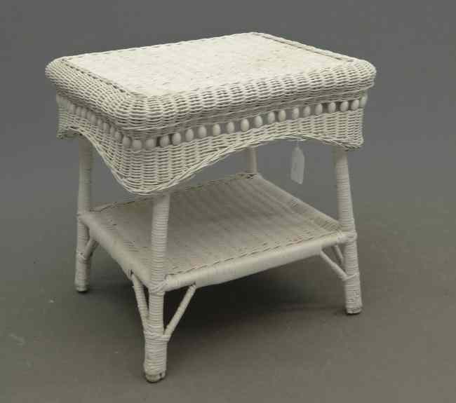 Appraisal: Wicker side table Top '' x '' '' Ht