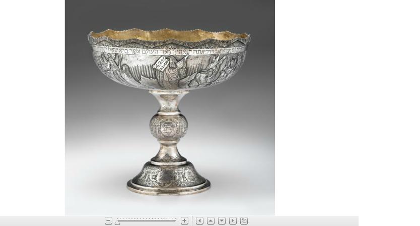 Appraisal: Monumental Eastern European silver passover cup the wide bowl with