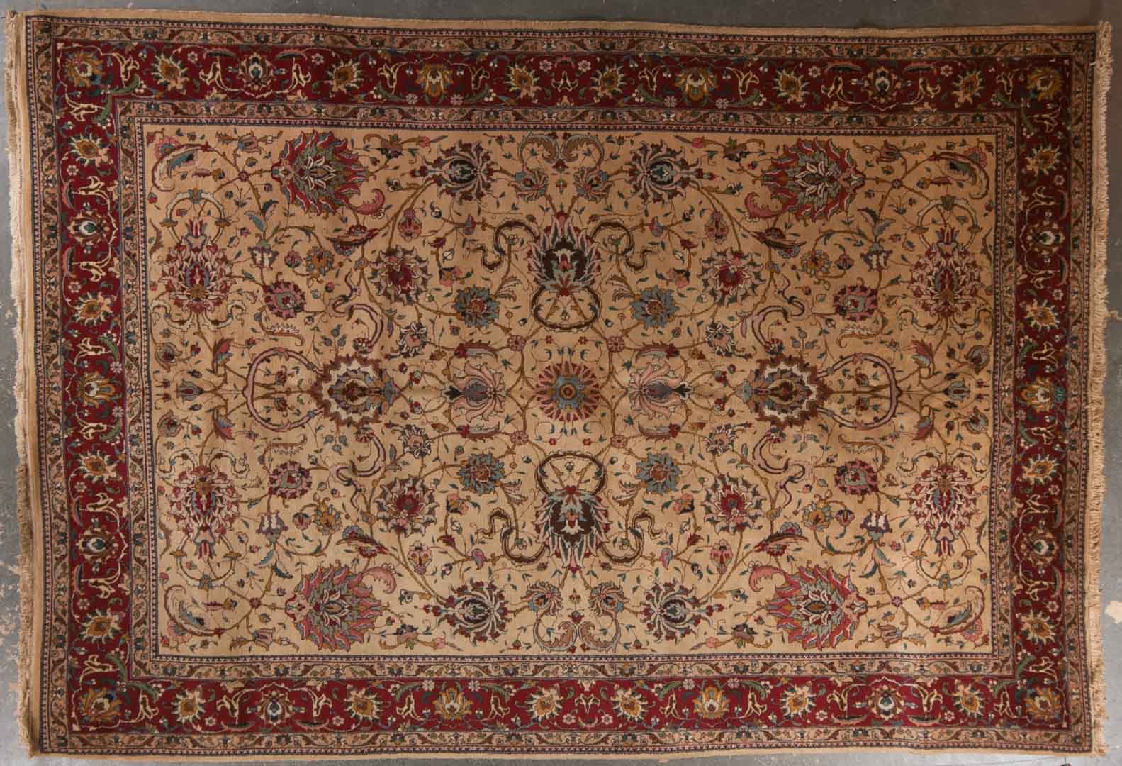 Appraisal: Persian Tabriz carpet approx x Iran circa Condition Light wear