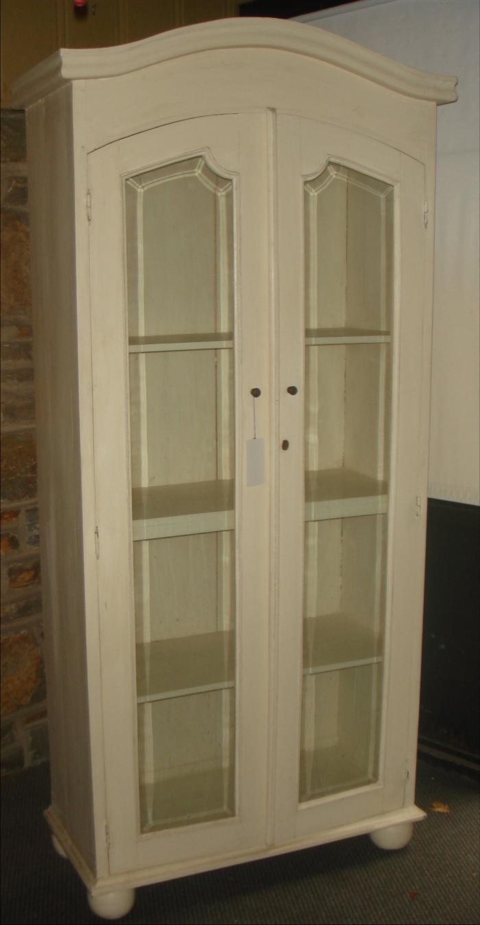 Appraisal: White painted door wall cupboard with beveled doors h w