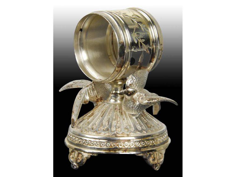 Appraisal: Pheasants Figural Napkin Ring Description Pedestal napkin holder Footed and