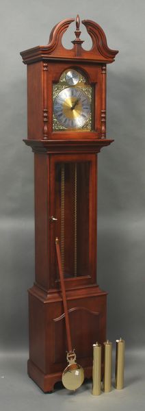 Appraisal: th Century cherry and tiger maple grandmother's clock by Howard