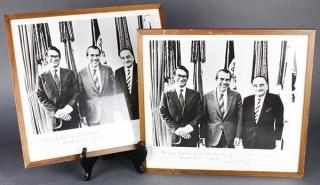 Appraisal: Pair of prints of framed presidential photographs including Richard Nixon