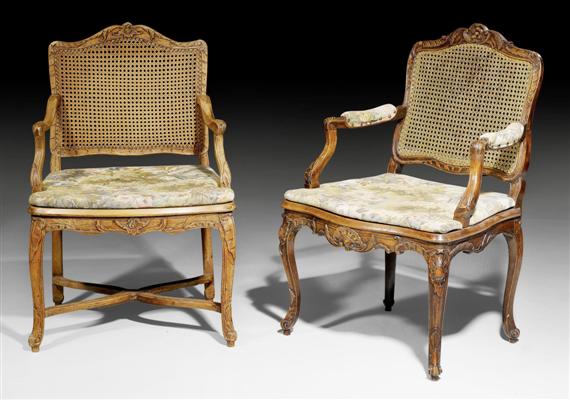 Appraisal: PAIR OF SIMILAR FAUTEUILS A LA REINE Regence Louis XV