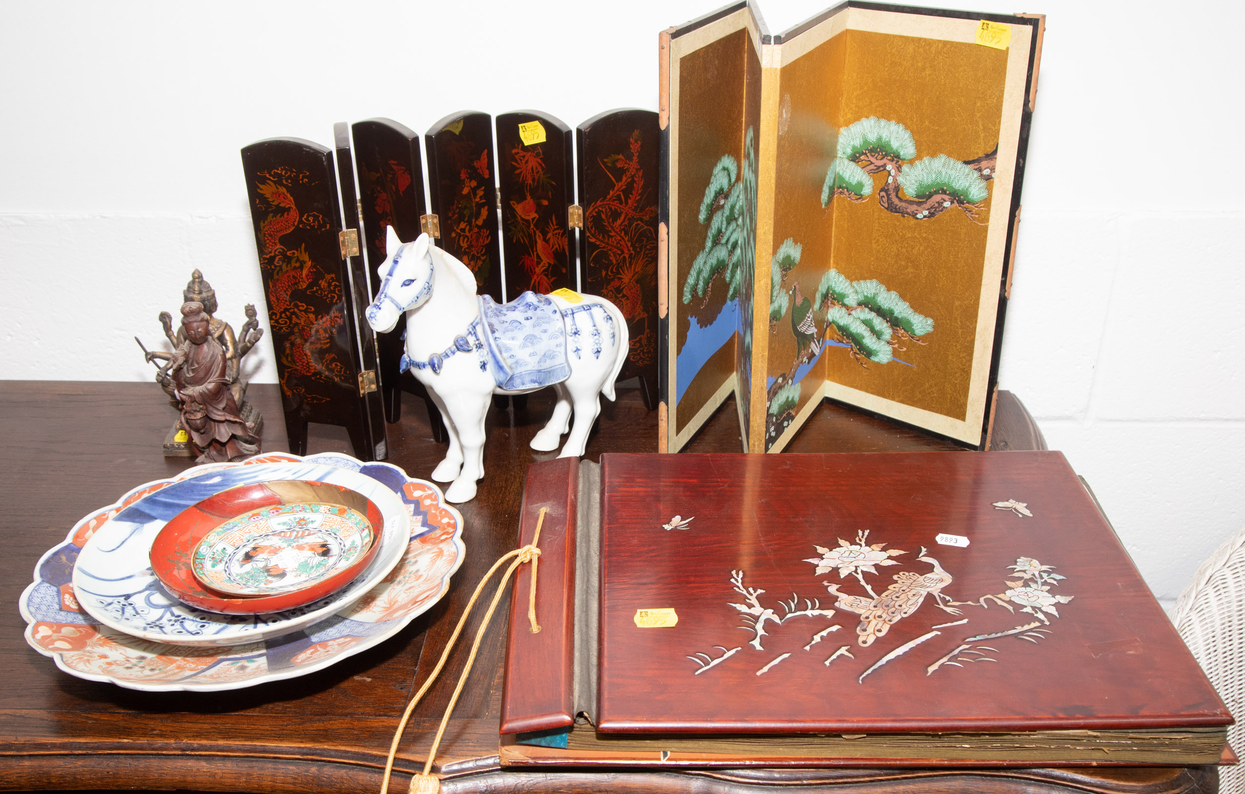 Appraisal: SELECTION OF ASIAN COLLECTIBLES DECORATIONS Including a Korean photo album