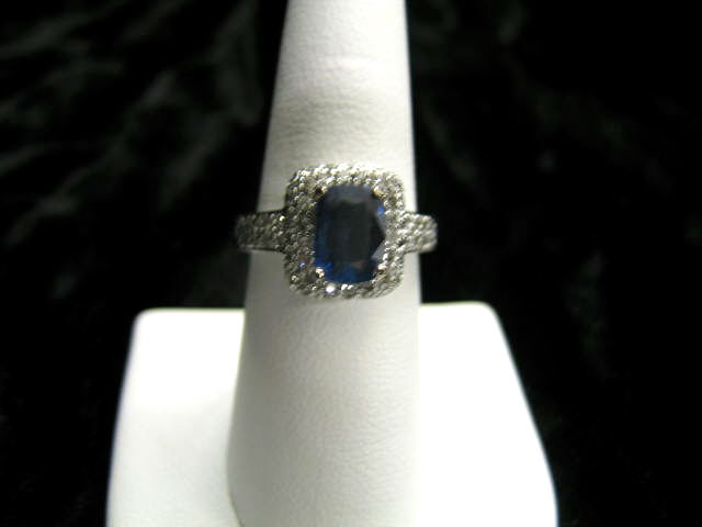 Appraisal: Diamond Sapphire Ring carat sapphire surrounded by diamonds in k