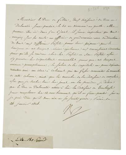 Appraisal: WRITTEN AS THE CONTINENTAL POWERS MARCH TOWARD PARIS NAPOLEON Letter