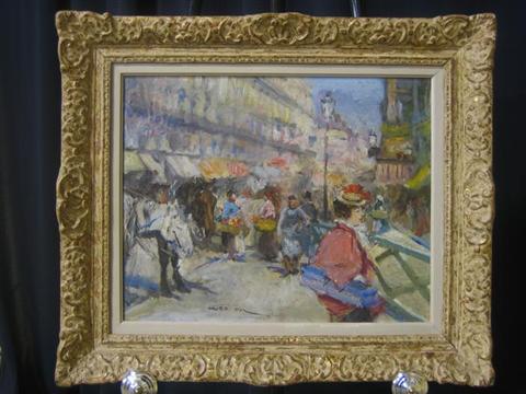 Appraisal: PAL FRIED AMERICAN - PARIS STREET SCENE Oil on canvas