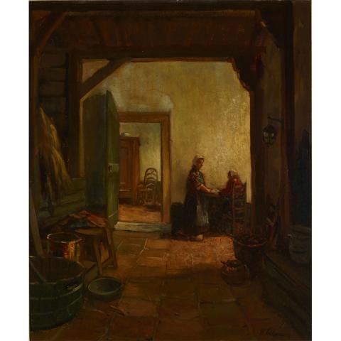 Appraisal: Hendrik Valkenburg - DUTCH INTERIOR GENRE Dutch Oil on canvas