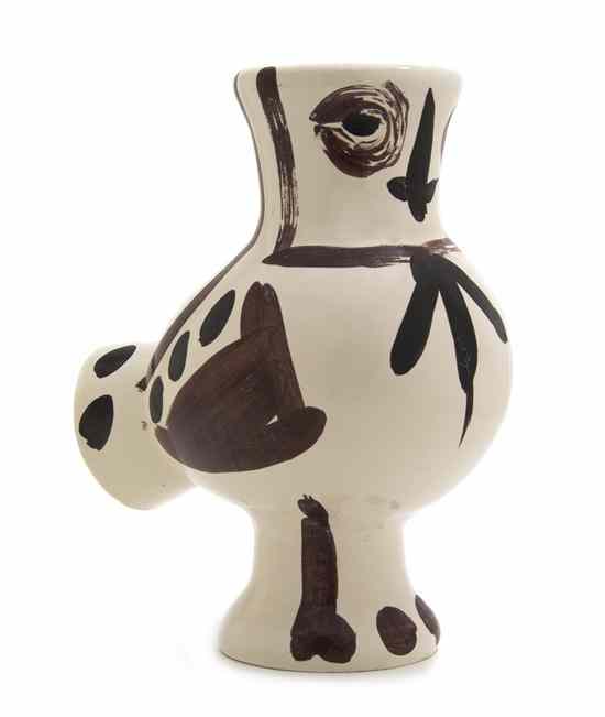 Appraisal: Pablo Picasso Spanish - Chouette aux taches glazed ceramic vase