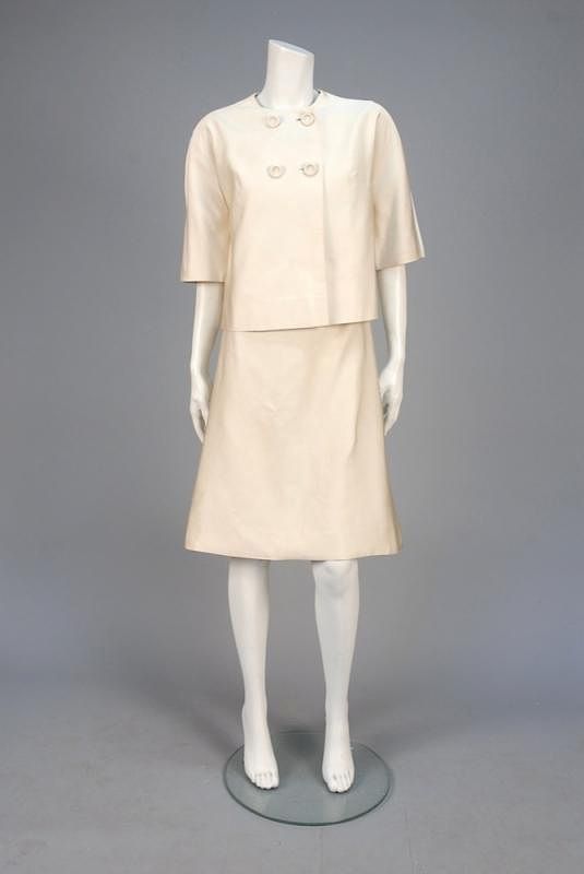 Appraisal: MADAME GRES SILK DRESS and JACKET SET Twill A-line dress