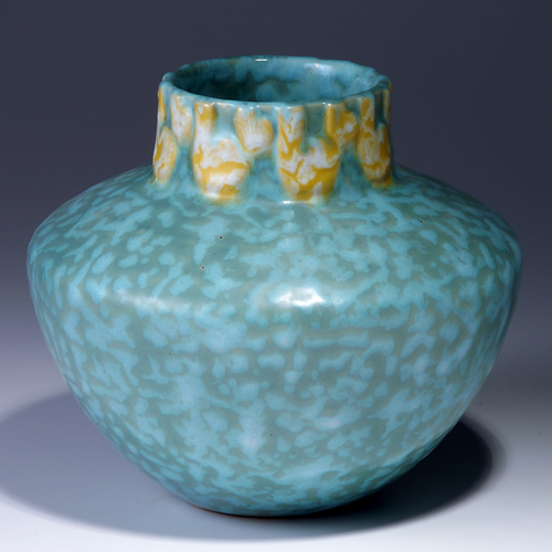 Appraisal: ROSEVILLE Imperial II vase with yellow decoration around the rim