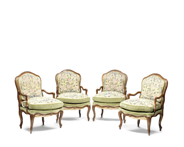 Appraisal: A set of four French Louis XV mid- th century