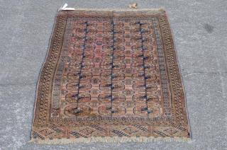 Appraisal: Turkish Rug Turkish rug with repeat medallion design high wide