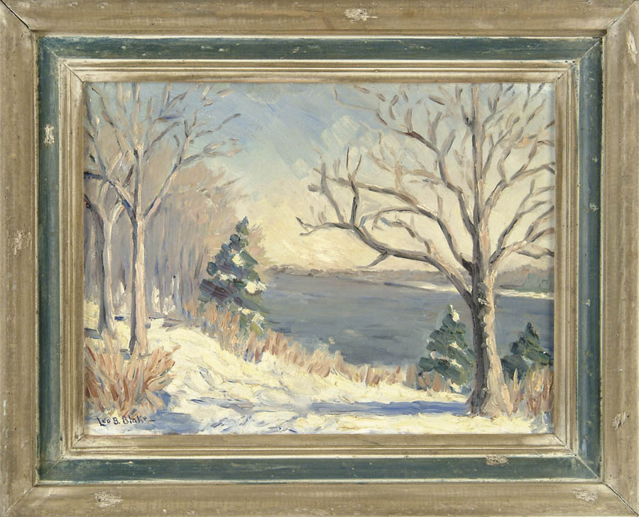 Appraisal: LEO B BLAKE American - WINTER MASSACHUSETTS LANDSCAPE Oil on