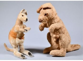 Appraisal: Two vintage stuffed kangaroos including a Steiff kangaroo with boot