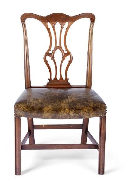 Appraisal: A set of eight George III style mahogany side chairs