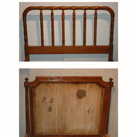 Appraisal: Louis XVI Style Walnut Bedstead Together with a Turned Wood