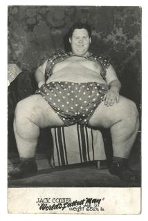 Appraisal: Two Fattest Man Sideshow Photos Including a vintage photo and