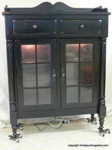 Appraisal: Heirloom Designed Lighted Display Cabinet - Black painted with a