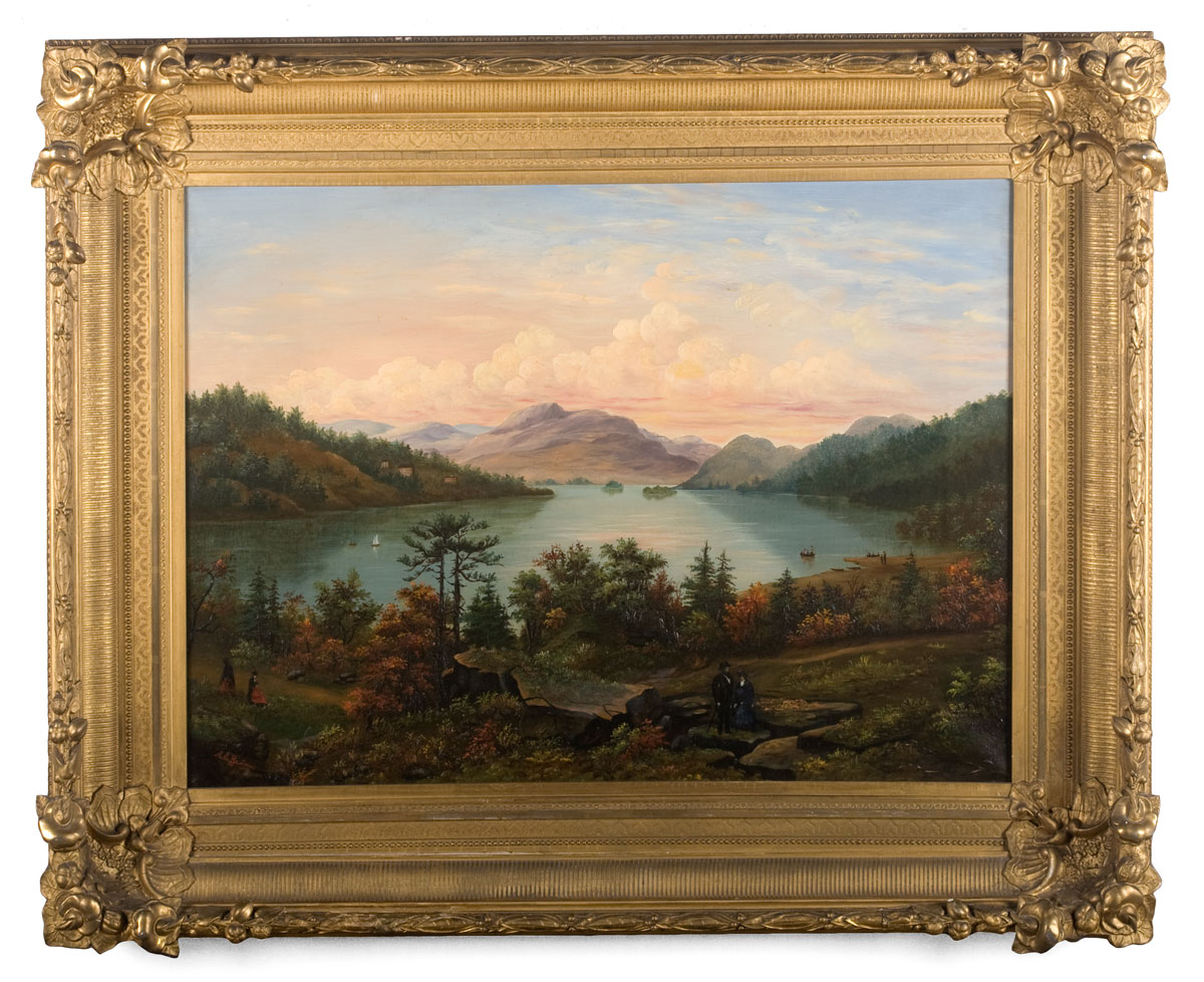 Appraisal: HUDSON RIVER LANDSCAPE NINETEENTH CENTURY Oil on canvas x inches