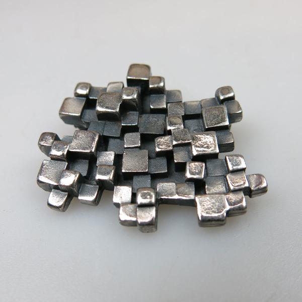 Appraisal: Gilles Vidal Pewter Abstract Brooch cm length