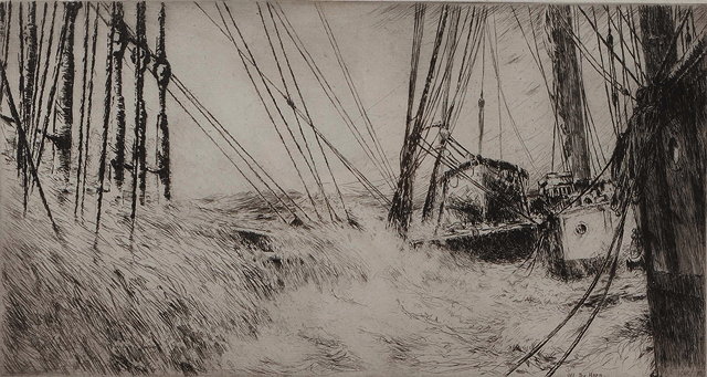 Appraisal: ARTHUR JOHN TREVOR BRISCOE - 'A HEAVY SWELL' ETCHING signed