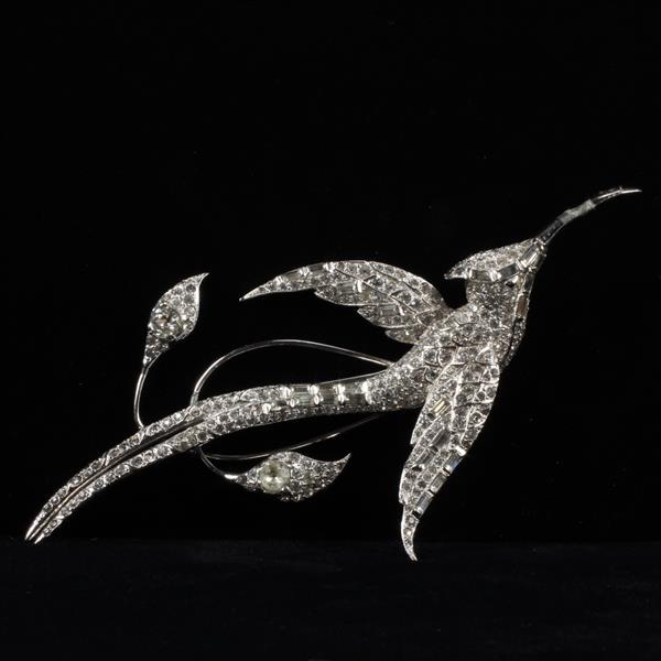 Appraisal: Unmarked Marcel Boucher Style Diamante Rhinestone Jeweled Hummingbird Brooch Pin