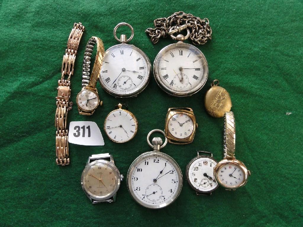 Appraisal: A quantity of gold and silver wrist and pocket watches