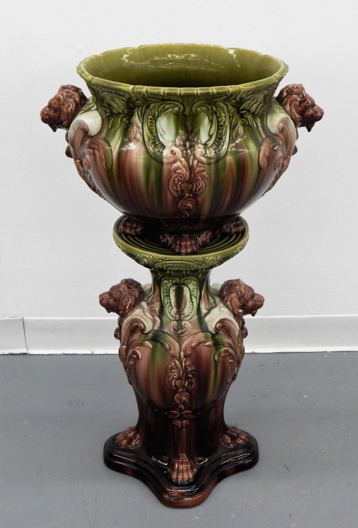 Appraisal: ANTIQUE VICTORIAN ART NOUVEAU JARDINIERE PEDESTAL United States C Multi