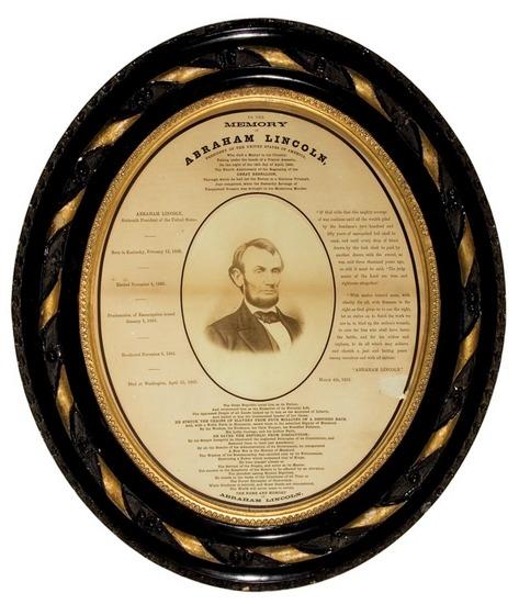 Appraisal: LINCOLN ASSASSINATION To the Memory of Abraham Lincoln President of