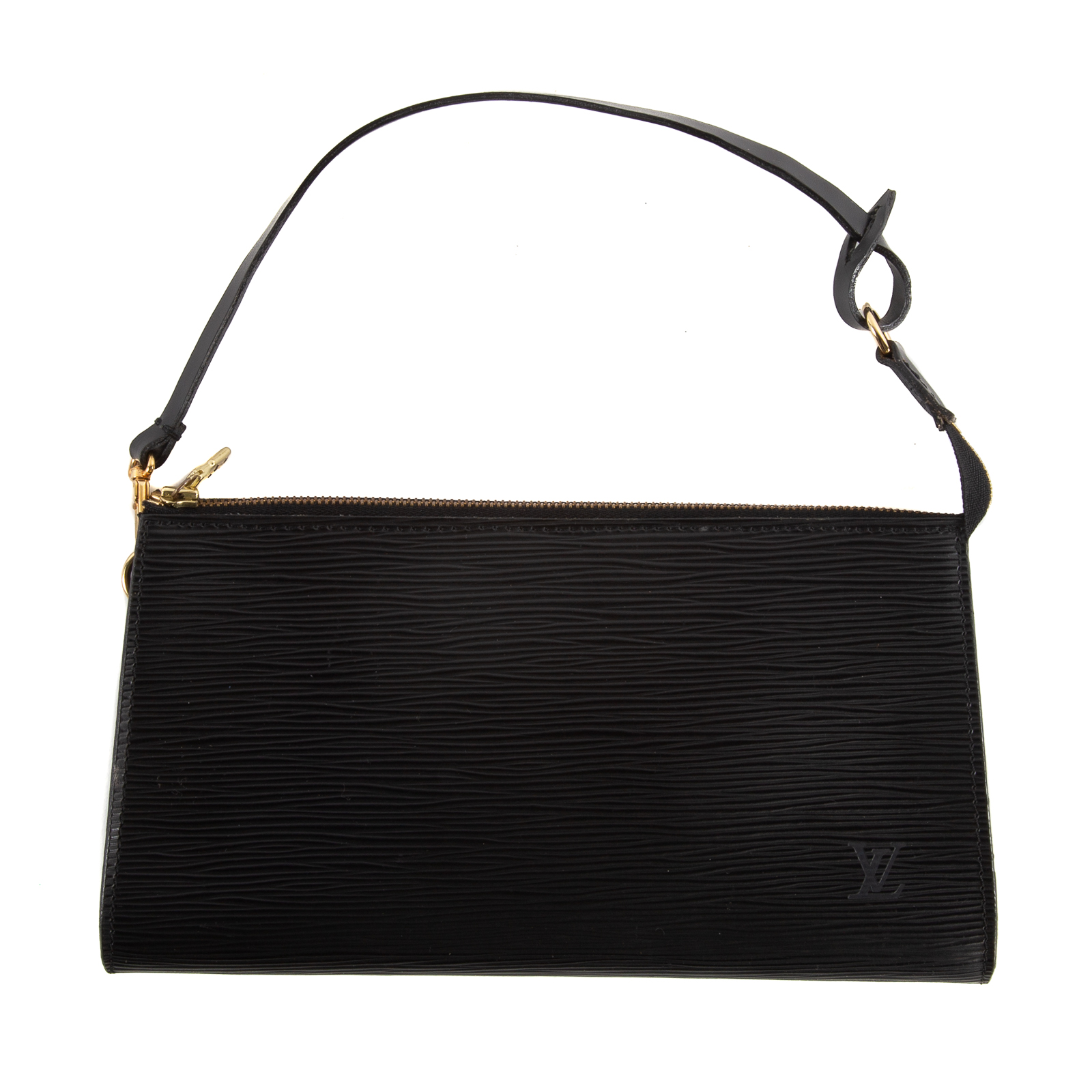 Appraisal: A LOUIS VUITTON EPI POCHETTE ACCESSOIRES A black Epi leather