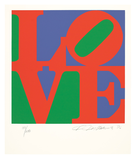 Appraisal: ROBERT INDIANA Love Color screenprint x mm x inches full