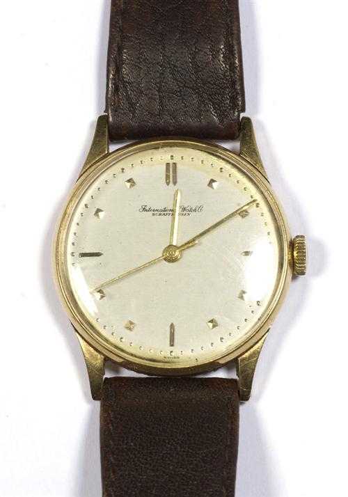 Appraisal: WRISTWATCH IWC s Yellow gold Round case No Silver-coloured dial