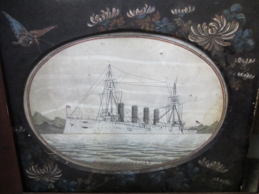 Appraisal: Needlework picture 'HMS Leviathan'