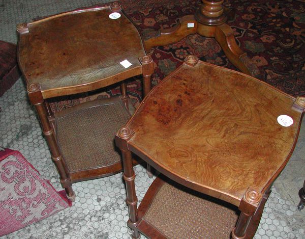 Appraisal: Pair of Directoire-Inspired Elm and Pine Occasional Tables each with