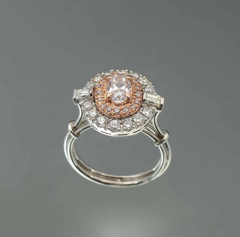 Appraisal: CTW DIAMOND RING IN PLATINUM K ROSE GOLD CT light