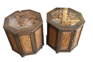 Appraisal: Pair of th C Chinese Octagonal Tables Height in Width