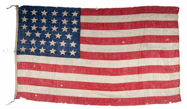 Appraisal: -Star American Flag Signed Dr L B Putnam Wool bunting