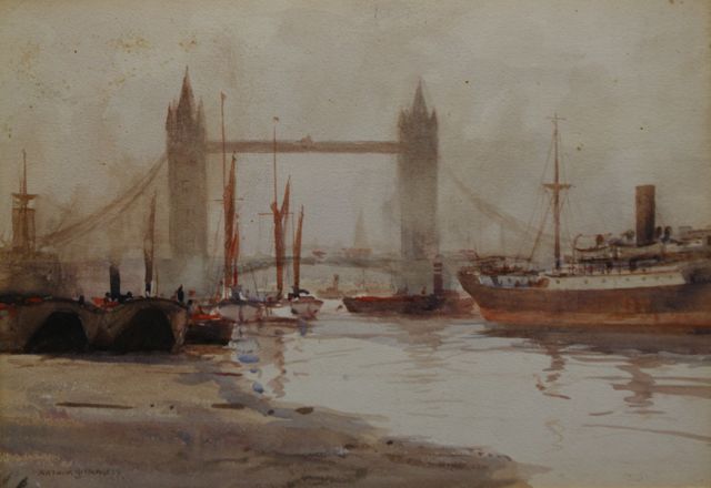 Appraisal: Arthur Burgess - Tower Bridge London watercolour signed 'ARTHUR BURGESS'