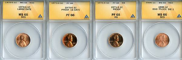 Appraisal: Lincoln Cents -S C Large Date MS Red ANACS -S