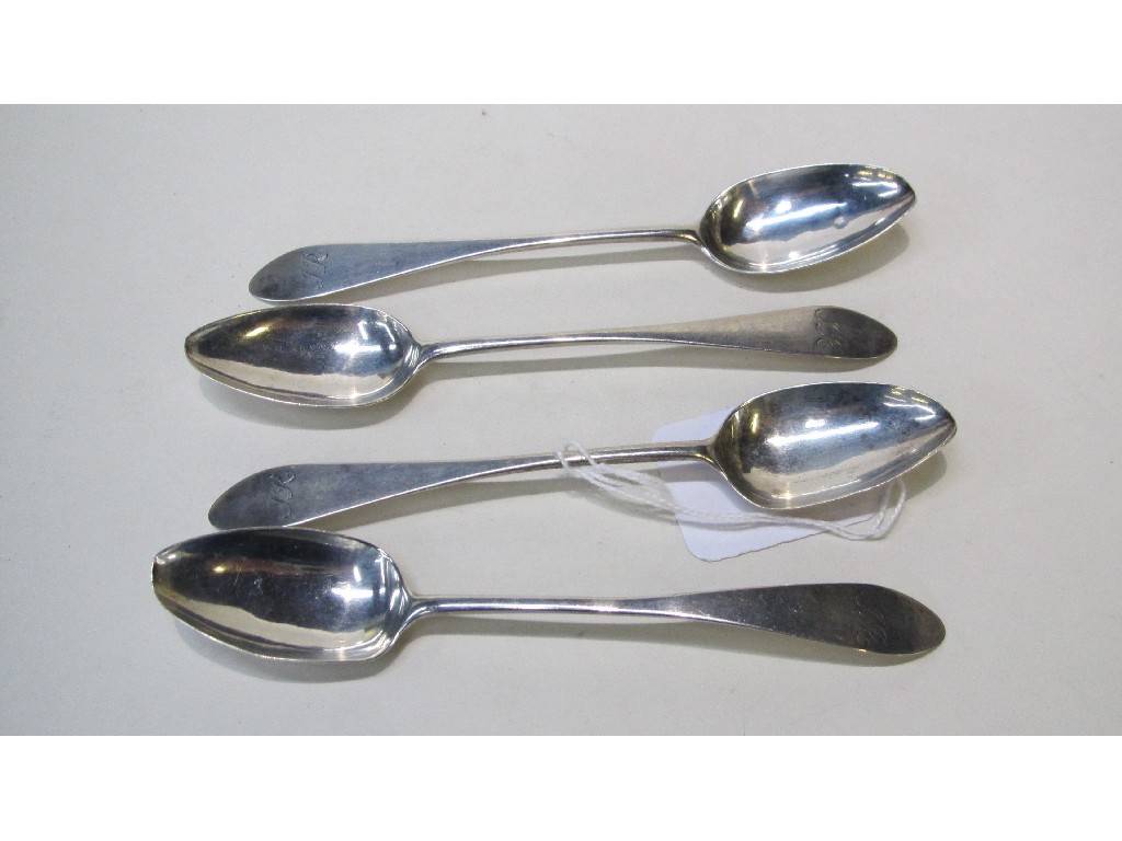 Appraisal: Set of four white metal spoons marked Douglas and ID