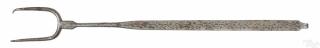 Appraisal: Pennsylvania wrought iron flesh fork early th c with engraved