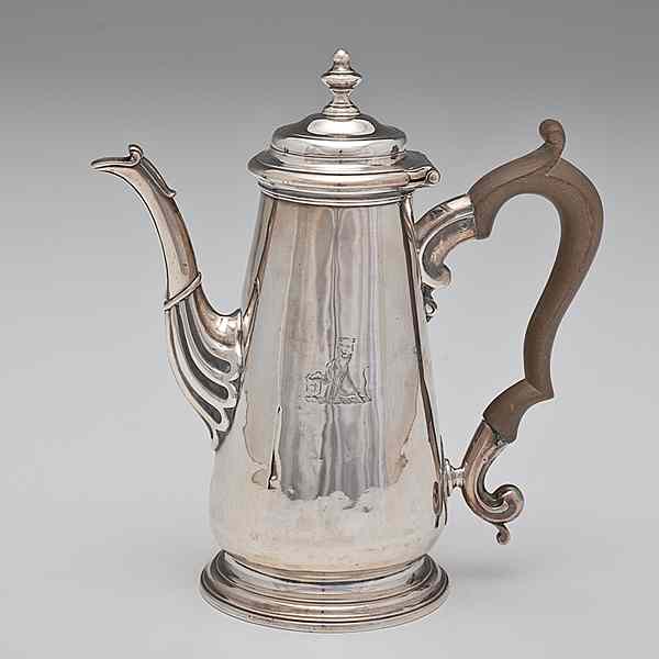 Appraisal: George II Sterling Coffee Pot English th century A George