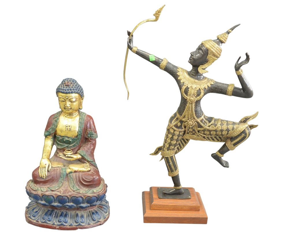 Appraisal: Two Piece Lot to include a Bronze Figure of the